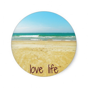Love Life Quote with Beach Scene Stickers