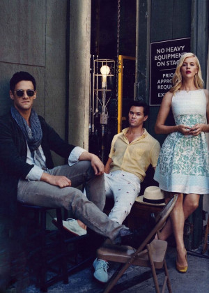 Andrew Rannells, Justin Bartha, and Georgia King