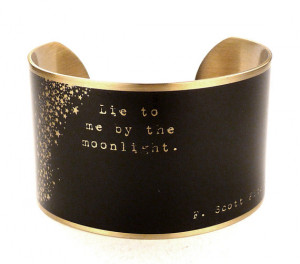 Scott Fitzgerald Quote Cuff Bracelet, Literary Jewelry, Classic ...