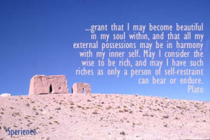 ... riches as only a person of self-restraint can bear or endure. -Plato