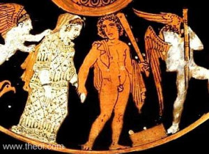 Hymenaeus, god of weddings | Athenian red figure pyxis C5th B.C ...