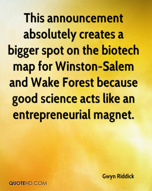 This announcement absolutely creates a bigger spot on the biotech map ...