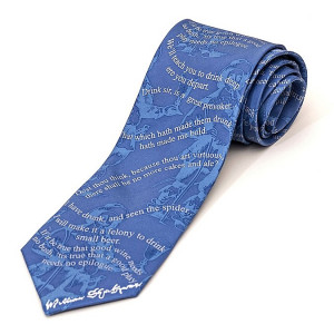 Silk Tie with Shakespeare Drinking Quotes
