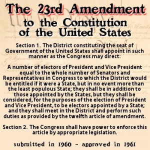 23rd Amendment to the U.S. Constitution