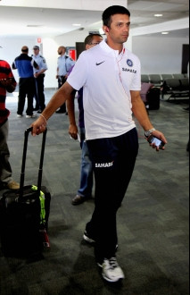 indian cricketer rahul dravid at the airport in melbourne on saturday