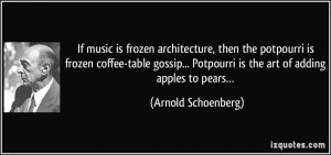 is frozen architecture, then the potpourri is frozen coffee-table