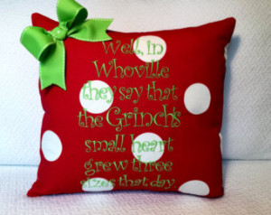 Grinch Christmas Pillow Cover Whoville quote