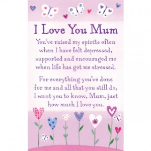 Heartwarmers Keepsake Wallet Card Code K094E - I Love You Mum