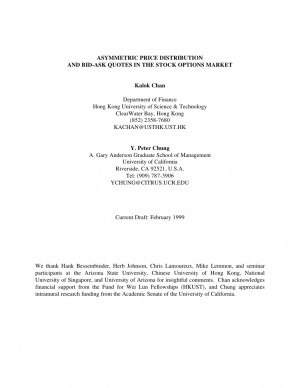 ASYMMETRIC PRICE DISTRIBUTION AND BID-ASK QUOTES IN THE STOCK ...