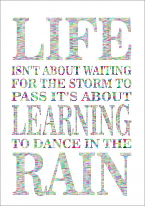 ... About Waiting For The Storm To Pass Inspiring Quote A4 Poster Print