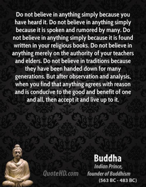 Not Believe Anything Simply...