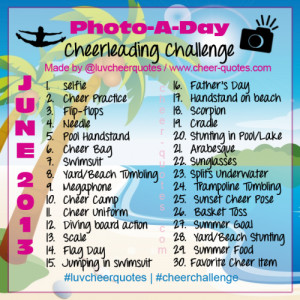 June Photo-A-Day Cheer Challenge. Have Fun & Enjoy Summer!