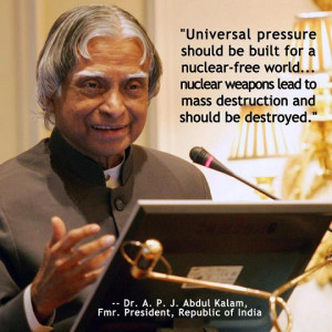 Universal pressure should be built for a nuclear-free world,