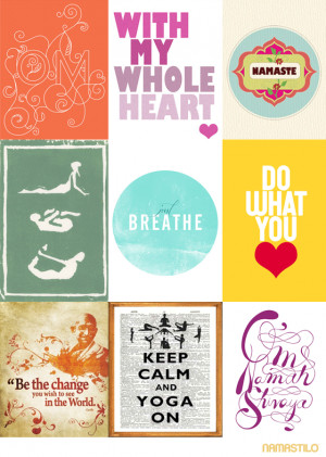 yoga quotes art print poster