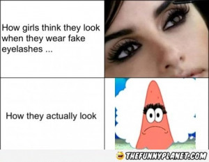Girls With Fake Eyelashes - How They Actually Look.
