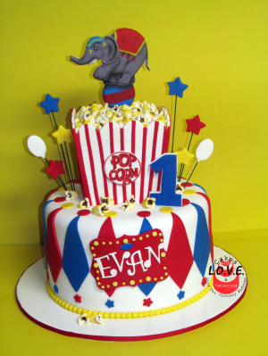 Circus First Birthday Cake