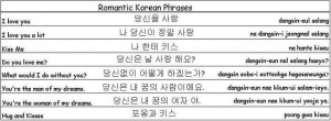 korean romantic phrases this section contains common romantic korean ...
