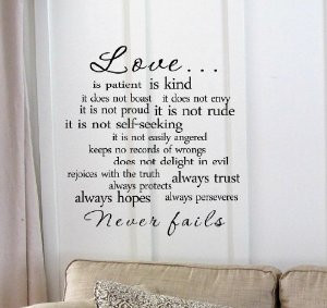 Love is patient love is kind... Vinyl wall art Inspirational quotes ...
