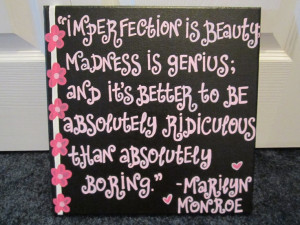 Hand-painted Quote Canvas - Marilyn Monroe. $15.00, via Etsy.