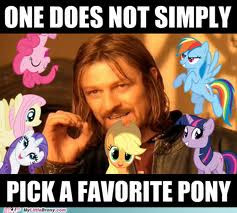 One does not simply pick a favorite pony... by NorthernLightsmlpfim