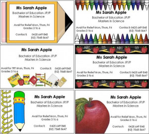 FREE Editable Business Cards for Substitute Teachers