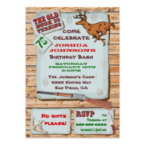 rustic_old_buck_deer_hunting_birthday_party_invitation ...