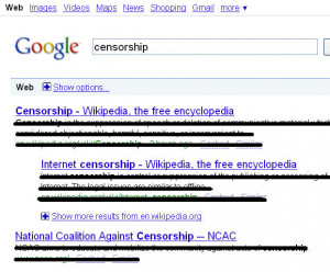 google articles on censorship in the usa
