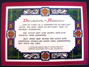 The Declaration of Arbroath - click for a high resolution photograph ...