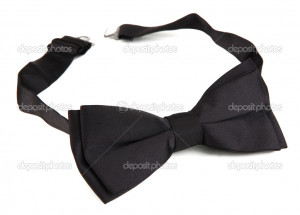 Black Bow Tie Isolated On White Background Stock Photo