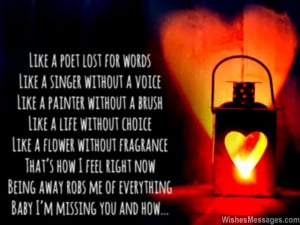 Sweet missing you poems for her romantic words