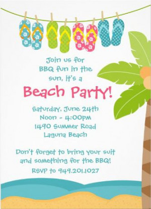 Cute Beach Party Invitations. A breeze to customize! #beach_party ...