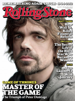 Game of Thrones Peter Dinklage- Rolling Stone Cover