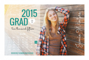Bold Typography Calendar Graduation Announcement by PurpleTrail.com.