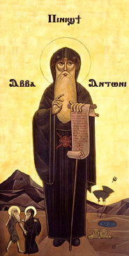 Coptic icon of Saint Anthony the Great .