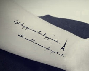... Tattoo - hand writing temporary tattoo wrist neck anchor bird quote