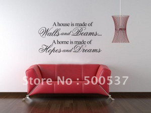 Vinyl quote wall stickers, Fashion house Decorative mural wall quotes ...