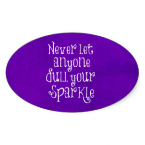 Purple Girly Inspirational Sparkle Quote Oval Stickers