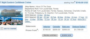 ... followed - the fourth entry down. Allure of the Seas Price Quotes