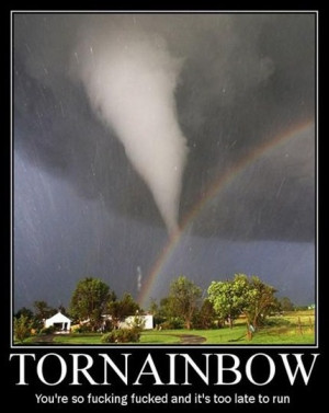 Funny photos funny tornado rainbow storm