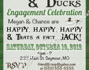 Hunting Camouflauge Duck Dynasty En gagement Party Invitation Printed ...