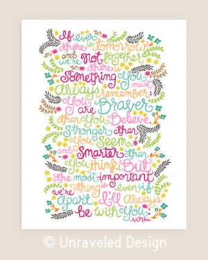 11x14-in A.A.Milne Quote Illustration Print.