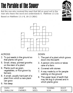 The Parable of the Sower - Crossword Puzzle