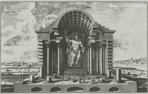 Die Zeus-Statue in Olympia - Kupferstich von Johann Bernhard Fischer ...