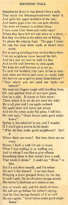 mending wall robert frost more mendes wall robert frost poems ...
