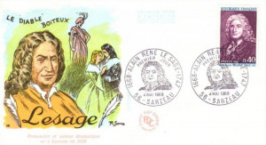 Timbre 1968 ALAIN REN LE SAGE 1668 1747
