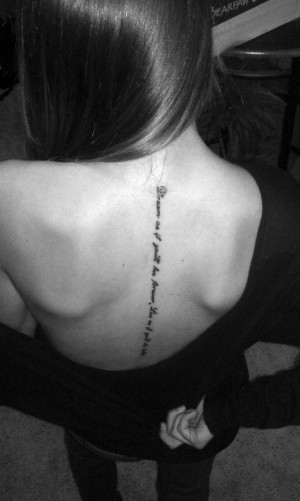 on spine quote tattoos on spine tattoo angels quote down the quote ...