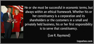 she must be successful in economic terms, but always within an ethical ...