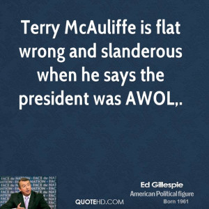 Terry McAuliffe is flat wrong and slanderous when he says the ...