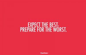 Motivational Wallpaper on Life: Expect the best Prepare for the worst.
