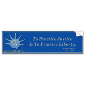 Simon Bolivar Quote - Liberty - Quotes Car Bumper Sticker